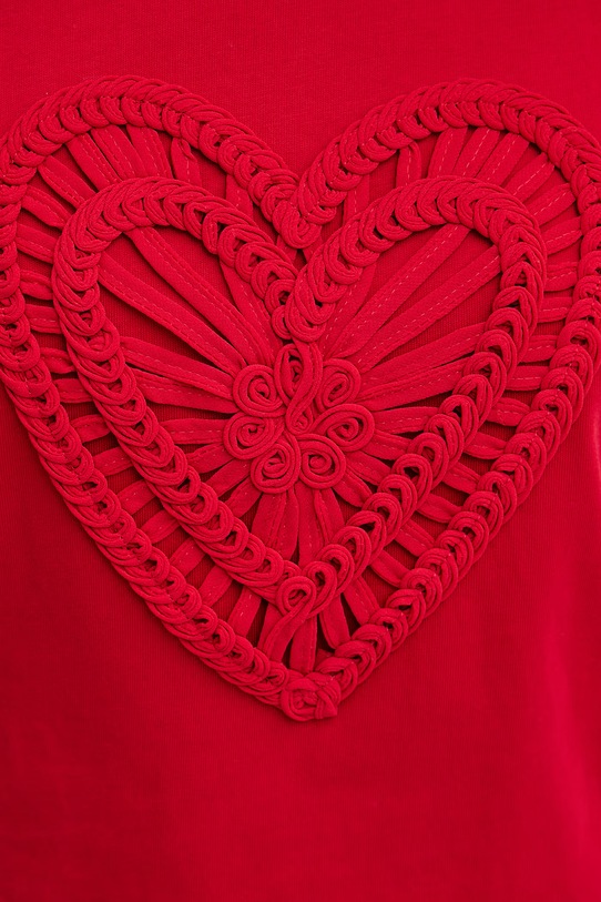 Morgan t-shirt damski bawełniany DUROUJ czerwony