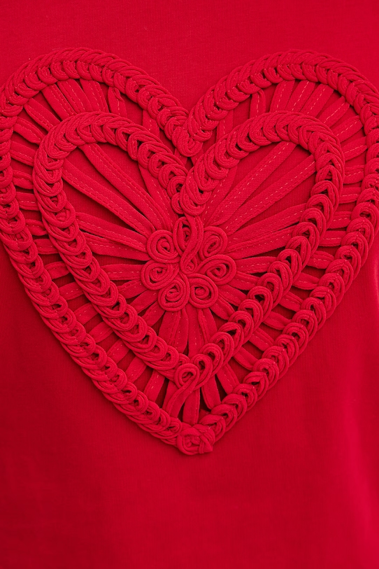 Morgan t-shirt damski bawełniany DUROUJ czerwony