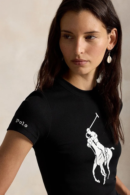 Polo Ralph Lauren t-shirt damski bawełniany czarny 211A96259