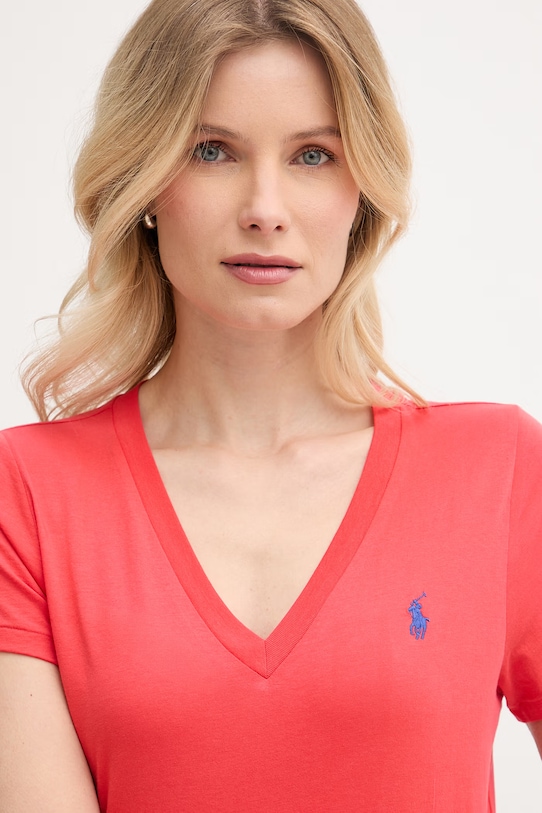 Polo Ralph Lauren basic tričko dámské bavlněné červená 211B14611