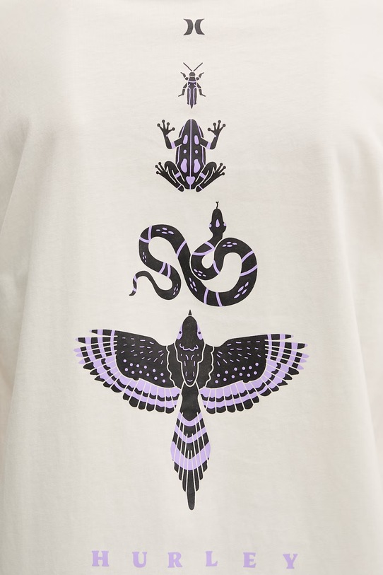 Hurley t-shirt damski bawełniany WTSEU00032 beżowy