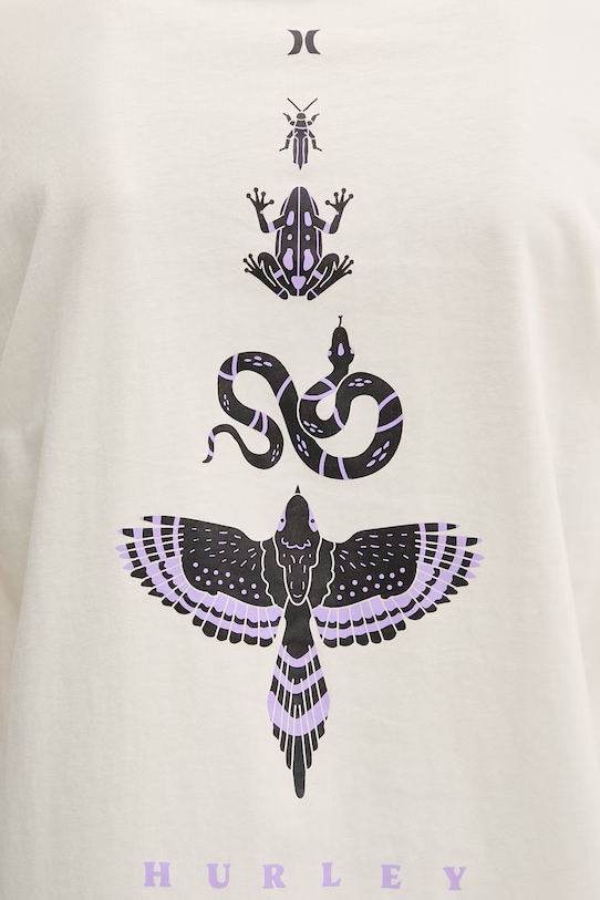 Hurley t-shirt damski bawełniany WTSEU00032 beżowy