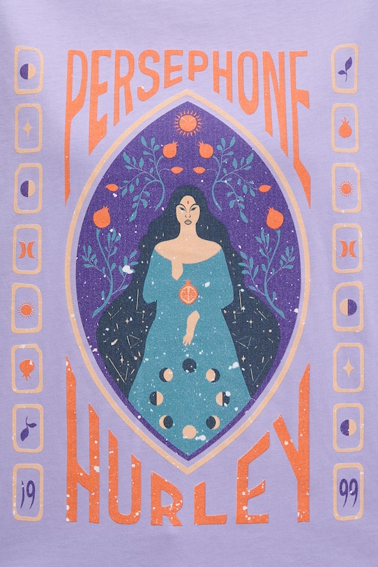 Hurley t-shirt damski bawełniany WTSEU00039 fioletowy