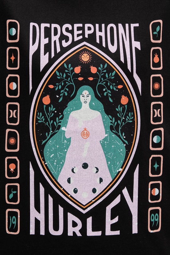 Hurley T-shirt damski bawełniany WTSEU00039 czarny