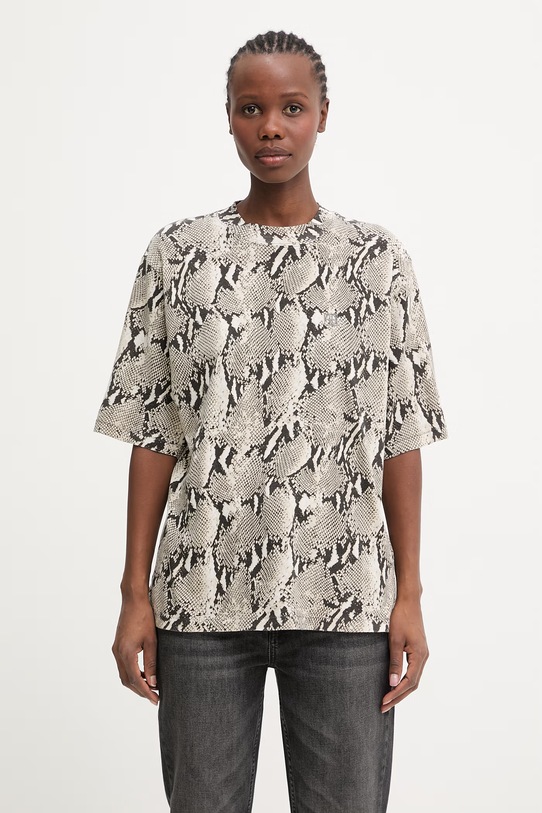 Anine Bing Avi t-shirt bawełniany damski beżowy A.08.12062