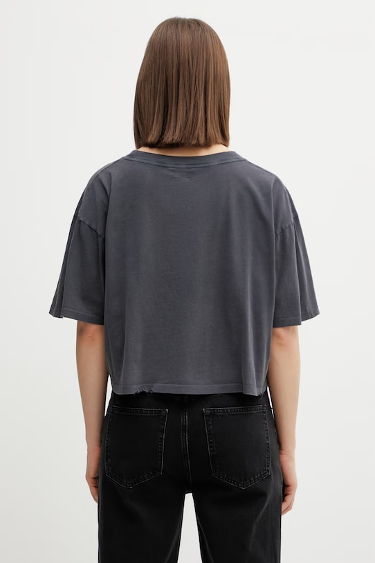 Odzież Anine Bing Johnny crop top bawełniany damski A.08.11739 szary