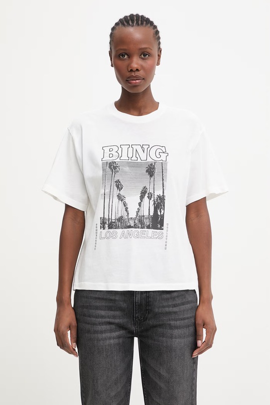 Anine Bing Louis t-shirt bawełniany damski biały A.08.11614