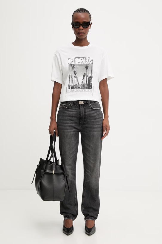 Anine Bing Louis t-shirt bawełniany damski A.08.11614 biały