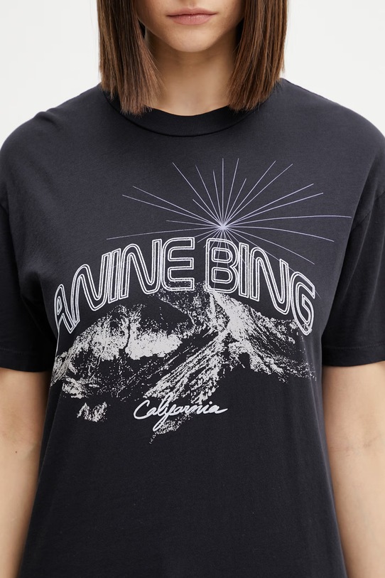 Anine Bing Walker California t-shirt bawełniany damski czarny A.08.11850