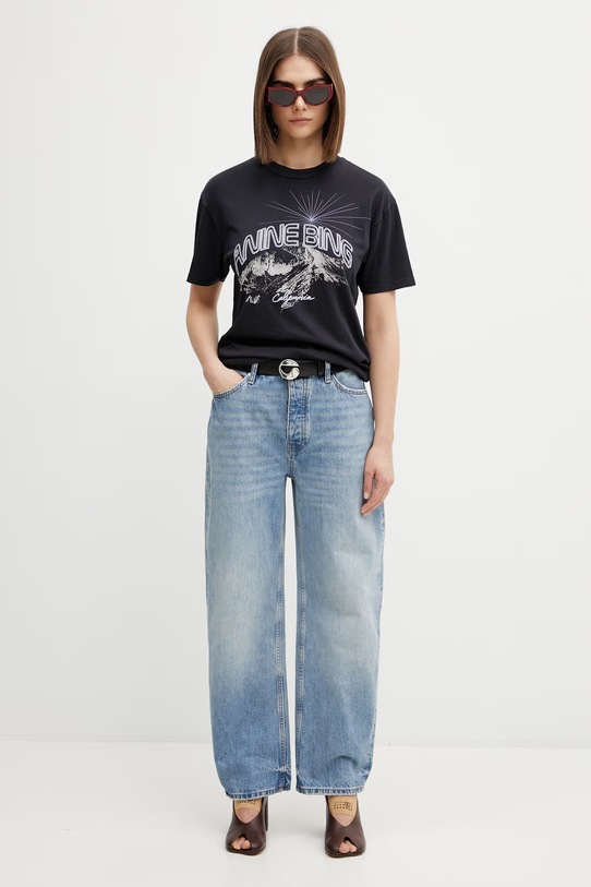 Anine Bing Walker California t-shirt bawełniany damski A.08.11850 czarny