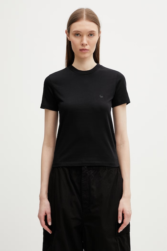 Carhartt WIP W' S/S Luca T-Shirt bawełniany damski czarny I036365.89XX