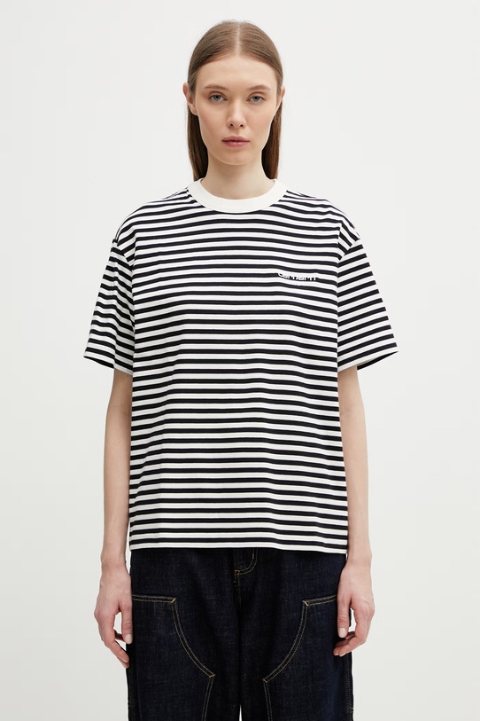 Carhartt WIP W' S/S Ezra T-Shirt bawełniany damski czarny I036343.3KRXX