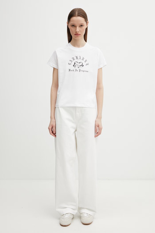 Carhartt WIP W' S/S Honest Work T-Shirt bawełniany damski biały I036379.00AXX