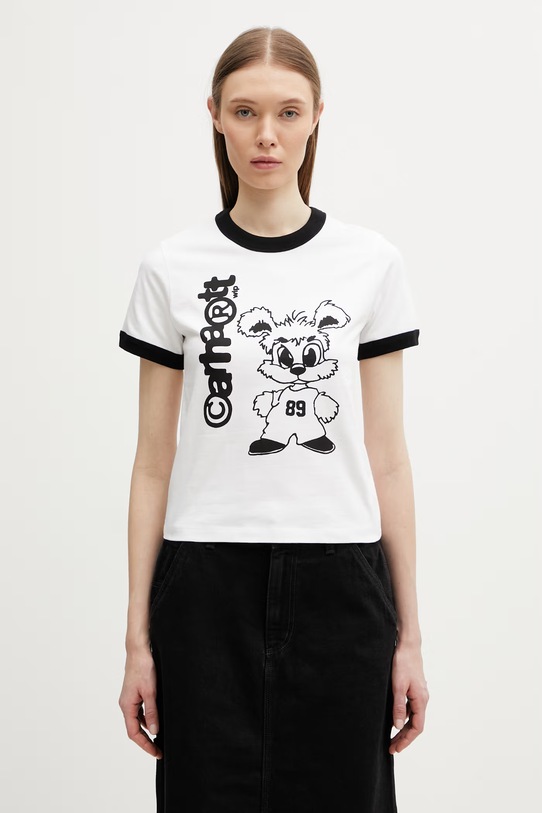 Carhartt WIP W' S/S IP Ringer T-Shirt t-shirt bawełniany damski biały I036392.00AXX