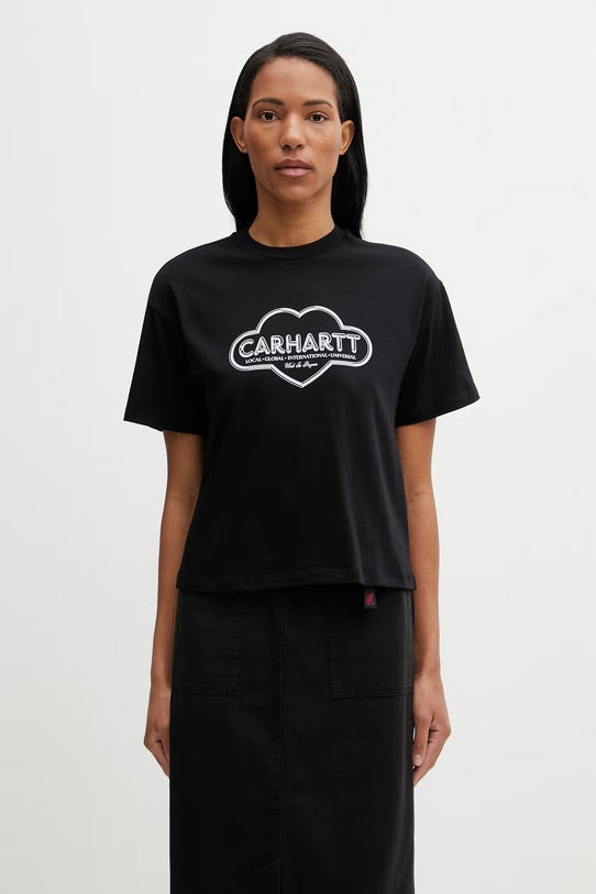 Carhartt WIP W' S/S Cloud Heart T-Shirt bawełniany damski czarny I036380.89XX