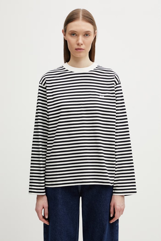 Carhartt WIP longsleeve damski bawełniany W' L/S Ezra T-Shirt czarny I036345.3KRXX