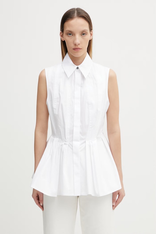 Sportmax Spxcertosa koszula bawełniana damska biały 2612111052600