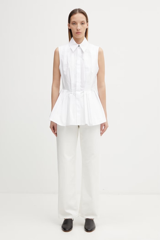 Sportmax Spxcertosa koszula bawełniana damska 2612111052600 biały