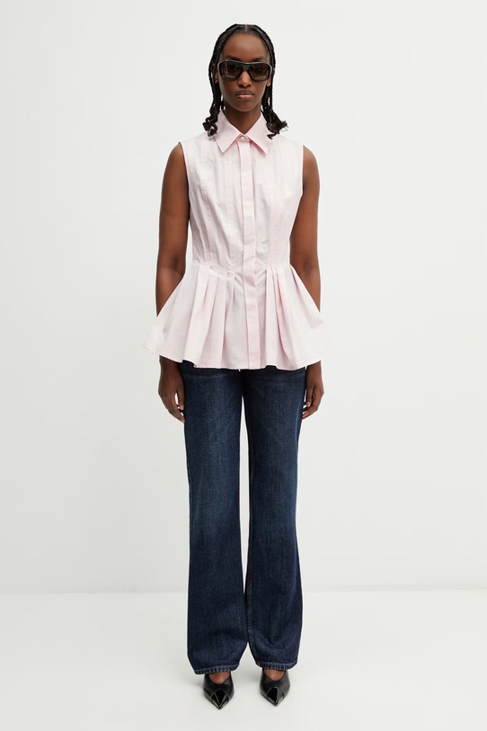 Sportmax Spxcertosa сорочка бавовняна жіноча 2612111052600 рожевий