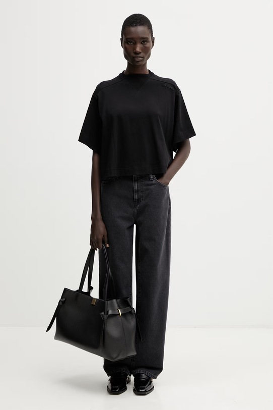 Sportmax Spdmassa Women's cotton basic t-shirt 2612941035600 black