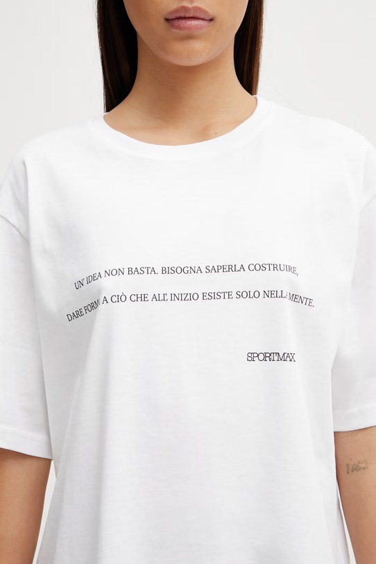 Sportmax Spdquiete тениска памучна дамска бял 2612971015600