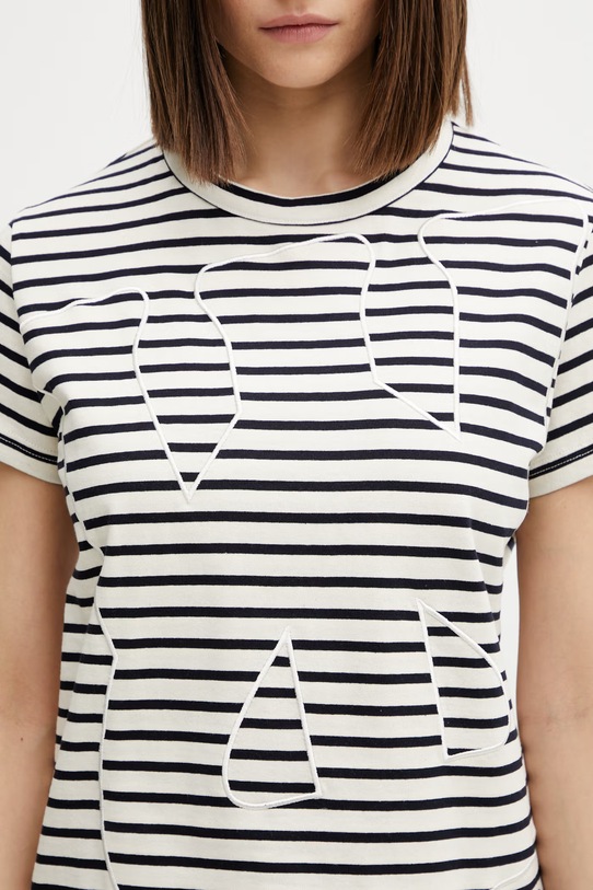 Wales Bonner Crown t-shirt bawełniany damski beżowy WS26JE10.JE02.159