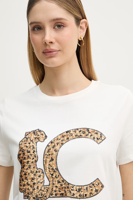 Lola Casademunt T-shirt basic damski bawełniany biały LS2615004