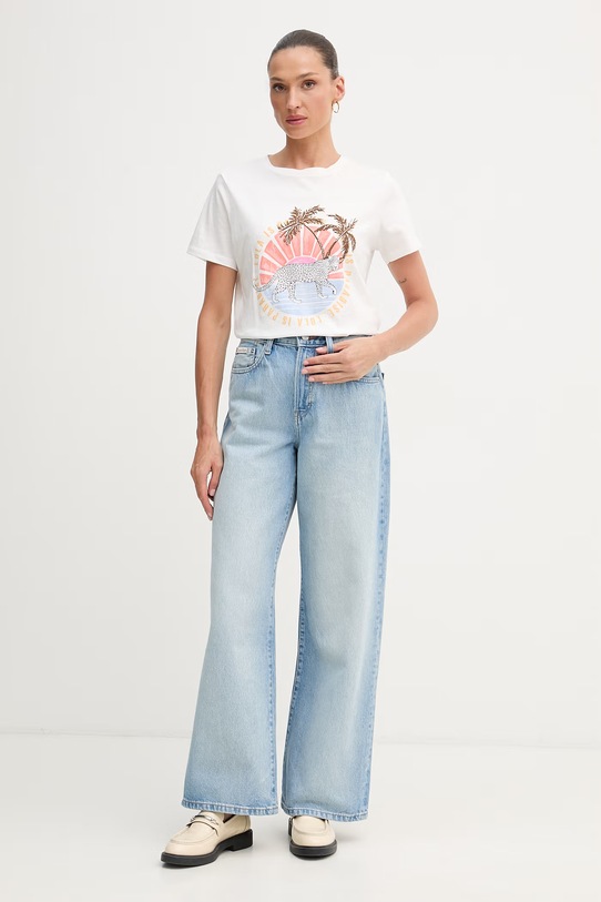 Lola Casademunt T-shirt damski bawełniany LS2615019 biały SS26