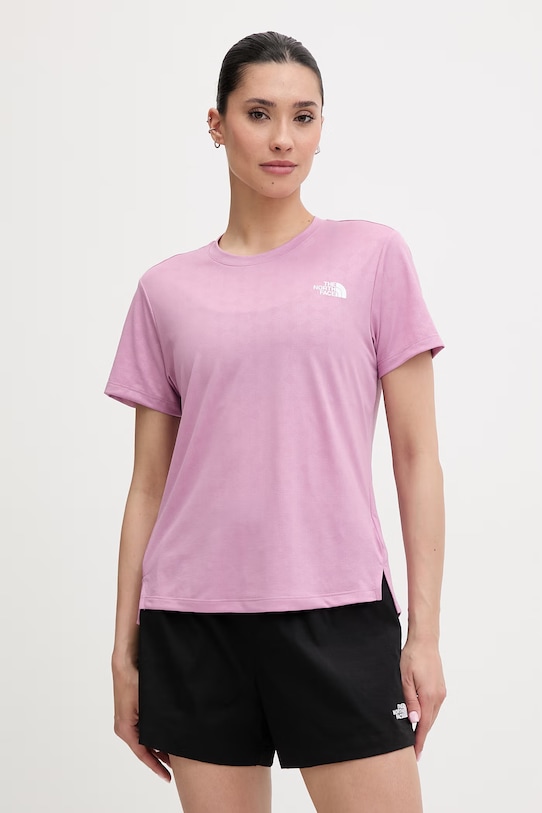 The North Face t-shirt γυμναστικής γυναικείο FLEX EMBOSSED μωβ NF0A8G8CG6E1