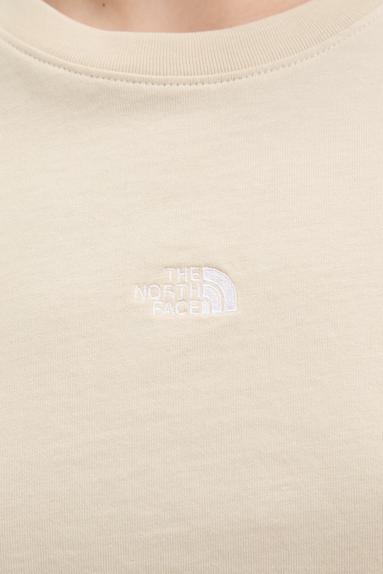 The North Face crop top damski bawełniany ESSENTIAL NF0A8GR1DOM1 beżowy