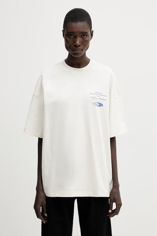 Ρούχα WRSTBHVR Studio V13 t-shirt βαμβακερό γυναικείο U1026TT.3440 μπεζ