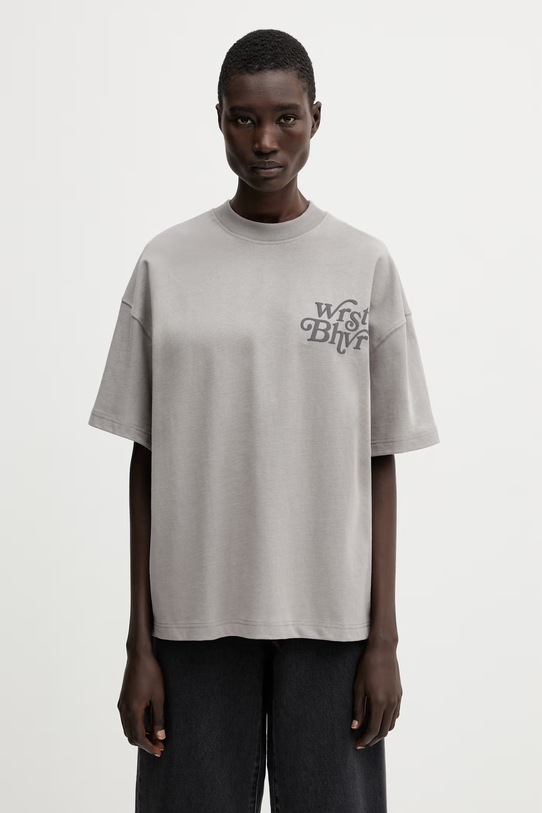 WRSTBHVR Reen V2 t-shirt βαμβακερό γυναικείο γκρί U1026TT.3460