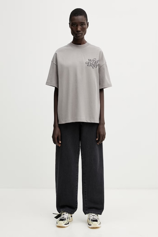 WRSTBHVR Reen V2 t-shirt βαμβακερό γυναικείο U1026TT.3460 γκρί