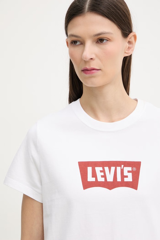 Levi's T-shirt basic damski bawełniany GR T2 PERFECT TEE biały 005GV.0024