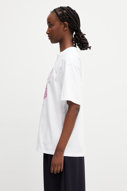 GANNI T-shirt bawełniany damski A1050140 biały SS26