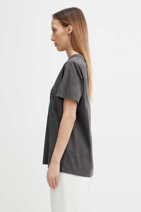 GANNI T-shirt bawełniany damski A1050171 szary SS26