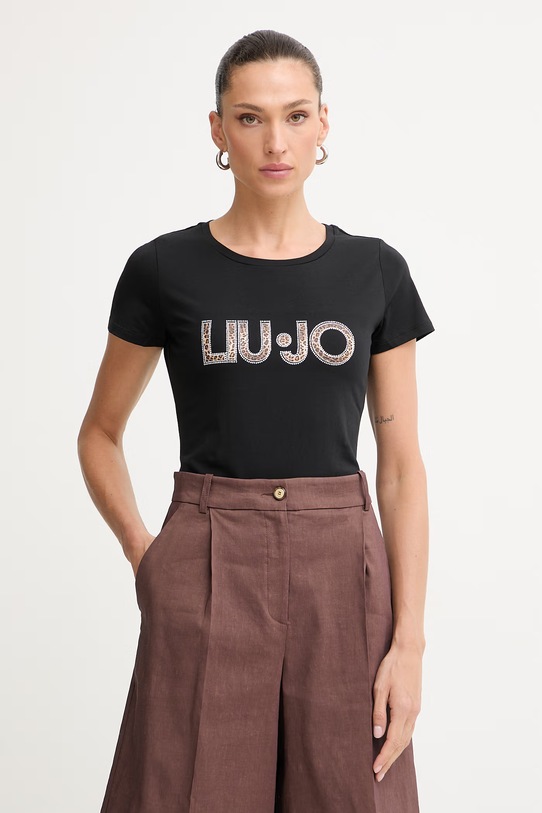 Liu Jo T-shirt damski czarny VA6169.JS003