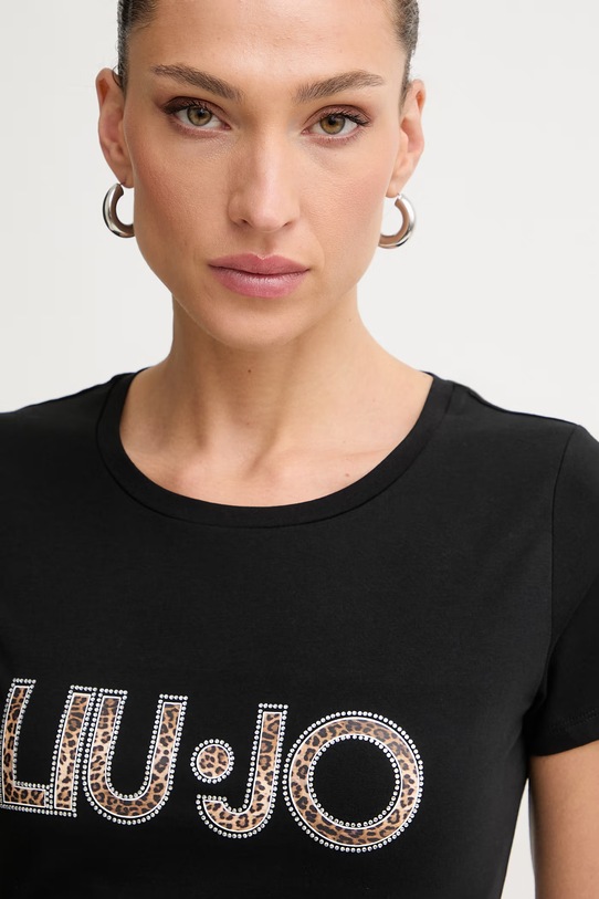 Liu Jo T-shirt damski czarny VA6169.JS003