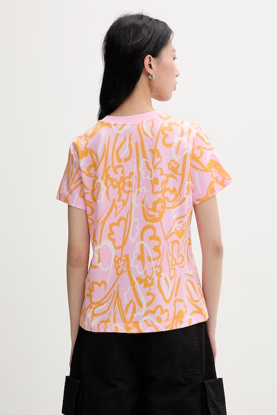 Odzież Marimekko T-shirt damski z bawełną 095512 różowy