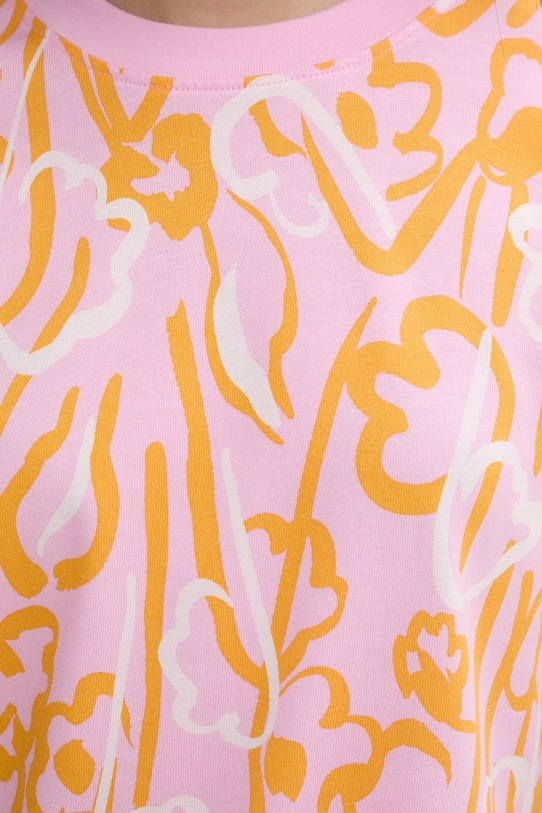 Marimekko T-shirt damski z bawełną 095512 różowy