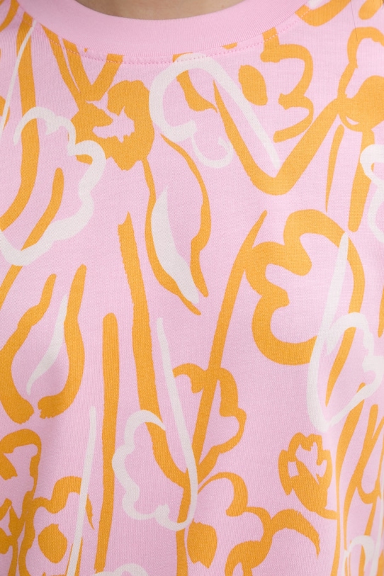 Marimekko T-shirt damski z bawełną 095512 różowy