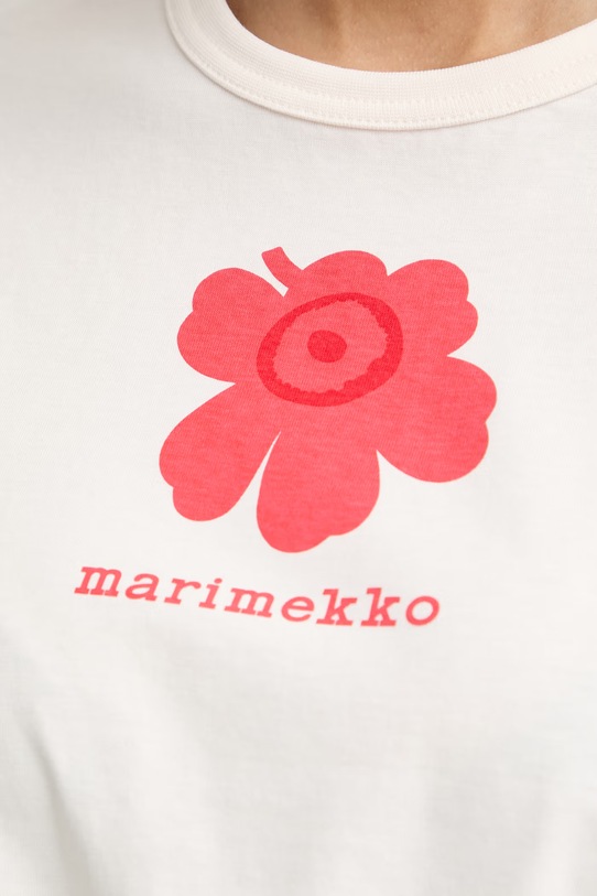 Marimekko T-shirt damski bawełniany 095471 beżowy