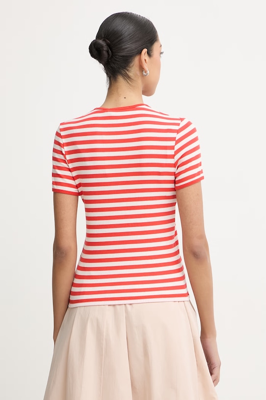 Odzież Marimekko T-shirt damski bawełniany z elastanem 095484 czerwony