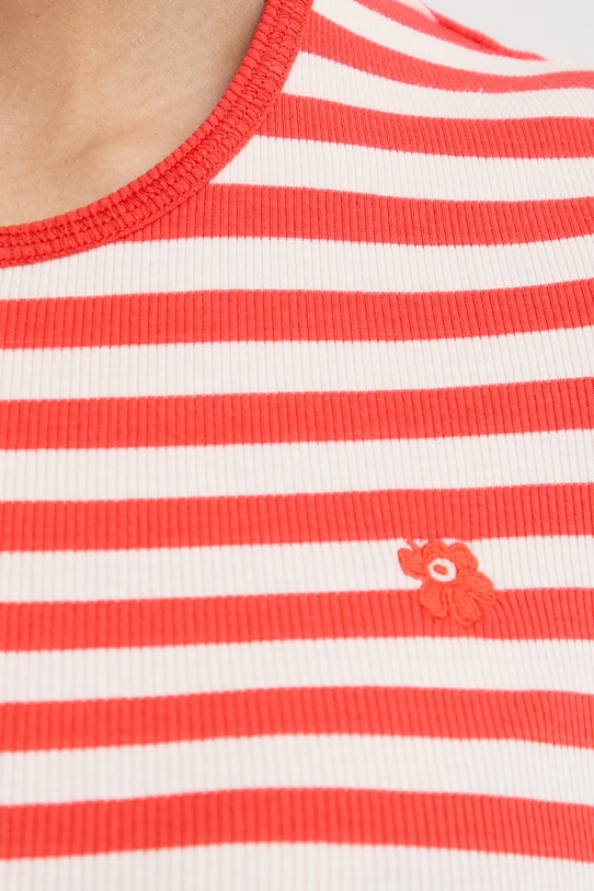 Marimekko T-shirt damski bawełniany z elastanem 095484 czerwony