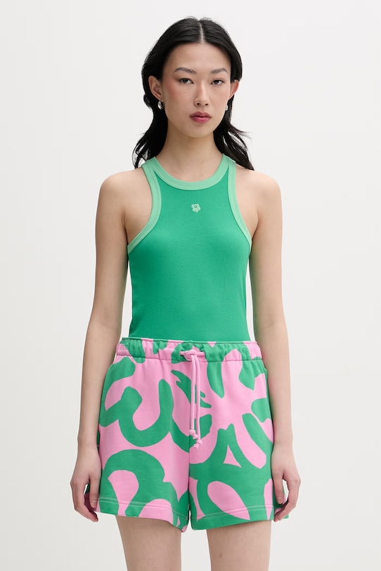 Marimekko top pentru femei, din bumbac verde m095485