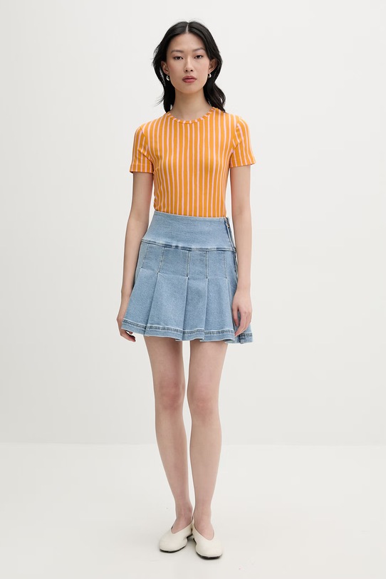 Marimekko T-shirt damski z lyocellem 095530 pomarańczowy SS26