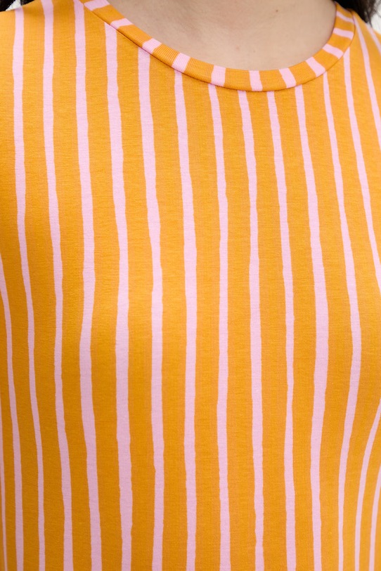 Marimekko T-shirt damski z lyocellem 095530 pomarańczowy