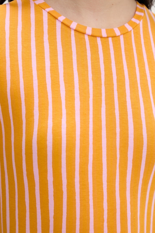 Marimekko T-shirt damski z lyocellem 095530 pomarańczowy
