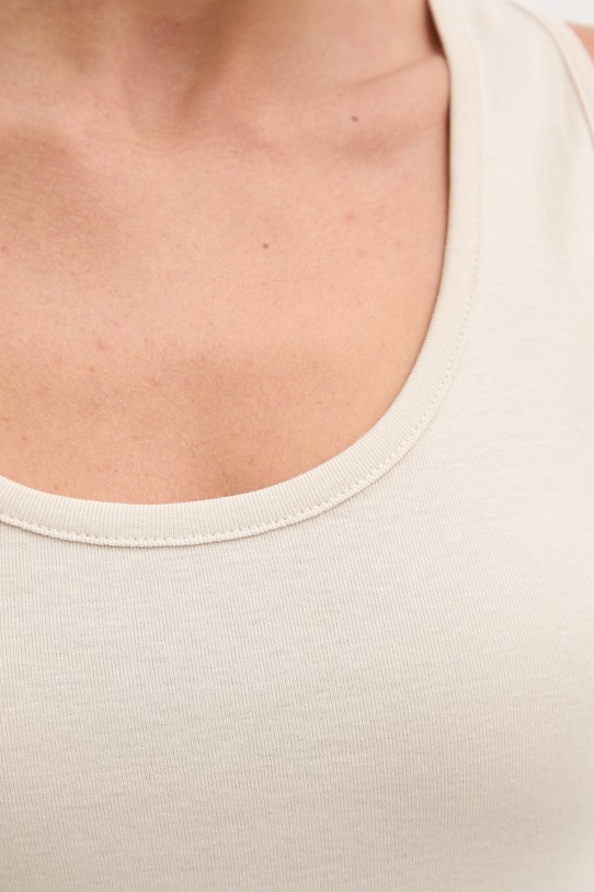 United Colors of Benetton top damski bawełniany beżowy 3GA8DH018