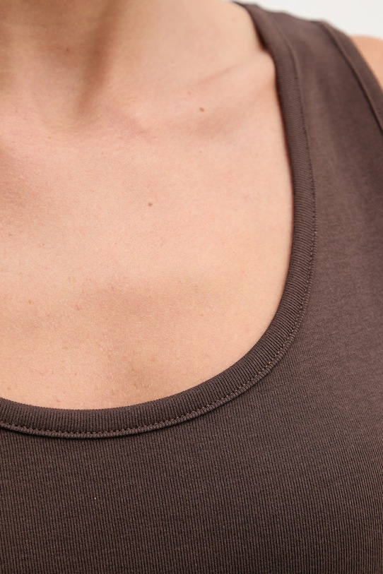 United Colors of Benetton top damski bawełniany brązowy 3GA8DH018